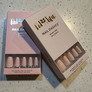 2, NIB medium length, coffin shape, press on nails by Red Aspen.